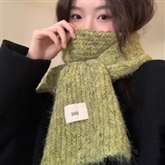 (165)( green) wool scarf knitting woolen woman high warm Collar Korean style shawl color