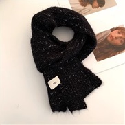 (165)( black) wool scarf knitting woolen woman high warm Collar Korean style shawl color