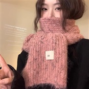 (165)( Pink) wool scarf knitting woolen woman high warm Collar Korean style shawl color