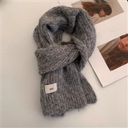 (165)( gray) wool scarf knitting woolen woman high warm Collar Korean style shawl color