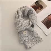 (165)( white) wool scarf knitting woolen woman high warm Collar Korean style shawl color