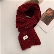 (165)(  purplish red) wool scarf knitting woolen woman high warm Collar Korean style shawl color