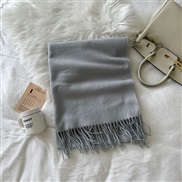 (190*70cm)(LM    Light gray)scarf woman pure color imitate sheep velvet Autumn and Winter fashion high medium long styl