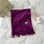 (190*70cm)(LM   purple )scarf woman pure color imitate sheep velvet Autumn and Winter fashion high medium long style wa