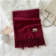 (190*70cm)(LM   Red wine)scarf woman pure color imitate sheep velvet Autumn and Winter fashion high medium long style w