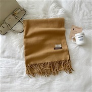 (190*70cm)(LM    camel)scarf woman pure color imitate sheep velvet Autumn and Winter fashion high medium long style war