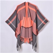 ( stripe gray  pink)classic pattern shawl Autumn and Winter lady thick knitting cardigan