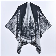 (130x150cm)(black and white)lady shawl thick big imitate sheep velvet slit