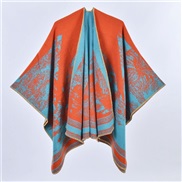 (130x150cm)(orange)lady shawl thick big imitate sheep velvet slit