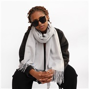 (70*210cm)(LM    Light gray)pure color imitate sheep velvet scarf woman Winter occidental style color color warm Collar