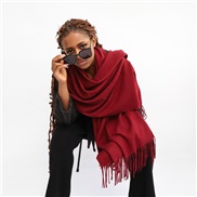 (70*210cm)(LM   Red wine)pure color imitate sheep velvet scarf woman Winter occidental style color color warm Collar lo