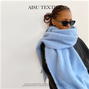 (40*210cm)(HM   blue )Autumn and Winter mohair scarf woman all-Purpose high color Collar occidental style pure color sh