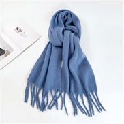 (40*210cm)(HM  sky blue )Autumn and Winter mohair scarf woman all-Purpose high color Collar occidental style pure color