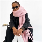 (40*210cm)(HM   pink)Autumn and Winter mohair scarf woman all-Purpose high color Collar occidental style pure color sha