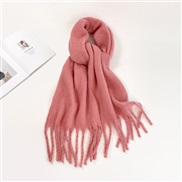 (40*210cm)(HM   Pink)Autumn and Winter mohair scarf woman all-Purpose high color Collar occidental style pure color sha