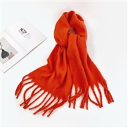 (40*210cm)(HM   red)Autumn and Winter mohair scarf woman all-Purpose high color Collar occidental style pure color shawl