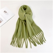 (40*210cm)(HM  )Autumn and Winter mohair scarf woman all-Purpose high color Collar occidental style pure color shawl