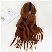 (40*210cm)(HM  )Autumn and Winter mohair scarf woman all-Purpose high color Collar occidental style pure color shawl