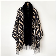 (MZP    zebra black )Autumn and Winter pure color fox scarf woman imitate sheep velvet scarf high all-Purpose warm shawl