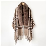 (MZP   khaki)Autumn and Winter pure color fox scarf woman imitate sheep velvet scarf high all-Purpose warm shawl