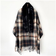 (MZP   black)Autumn and Winter pure color fox scarf woman imitate sheep velvet scarf high all-Purpose warm shawl