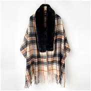 (MZP   Beige)Autumn and Winter pure color fox scarf woman imitate sheep velvet scarf high all-Purpose warm shawl