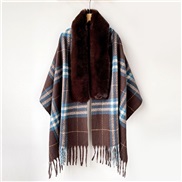 (MZP  )Autumn and Winter pure color fox scarf woman imitate sheep velvet scarf high all-Purpose warm shawl