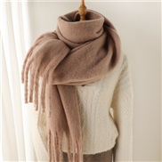 (240x38cm)(WT  light brown) scarf pure color all-Purpose Winter warm long tassel Collar man woman occidental style scarf