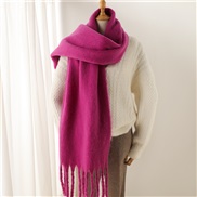 (240x38cm)(WT ) scarf pure color all-Purpose Winter warm long tassel Collar man woman occidental style scarf