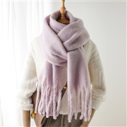 (240x38cm)(WT  pink and purple ) scarf pure color all-Purpose Winter warm long tassel Collar man woman occidental style