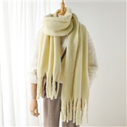 (240x38cm)(WT ) scarf pure color all-Purpose Winter warm long tassel Collar man woman occidental style scarf