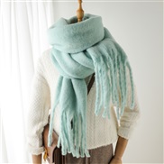 (240x38cm)(WT ) scarf pure color all-Purpose Winter warm long tassel Collar man woman occidental style scarf