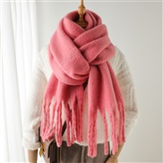 (240x38cm)(WT  red ) scarf pure color all-Purpose Winter warm long tassel Collar man woman occidental style scarf