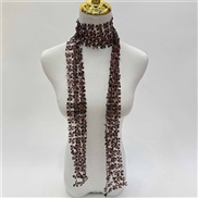 ( Dark brown) occidental style fashion lady sequin scarf personality trend wind