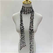 (black silver ) occidental style fashion lady sequin scarf personality trend wind