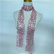 ( Pink) occidental style fashion lady sequin scarf personality trend wind