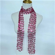 ( rose Red) occidental style fashion lady sequin scarf personality trend wind