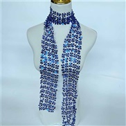 ( sapphire blue ) occidental style fashion lady sequin scarf personality trend wind