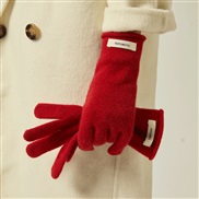 (  %  red )% pure sheep velvet glove woman Winter warm more knitting woolen mitten touch screen autumn