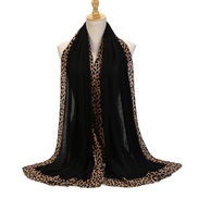 ( BLK) leopard scarf ...