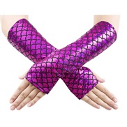 (Free Size )(purple)Halloween Clothing beauty leather gloveoslay stage watch-face glove