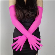 (55cm)( red)sexy elegant lady super Thin long style black summer Sunscreen glove elasticity lace gauze eyes glove