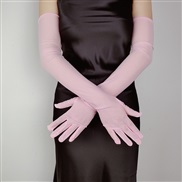 (55cm)( Pink)sexy elegant lady super Thin long style black summer Sunscreen glove elasticity lace gauze eyes glove