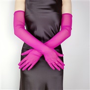 (55cm)( rose Red)sexy elegant lady super Thin long style black summer Sunscreen glove elasticity lace gauze eyes glove