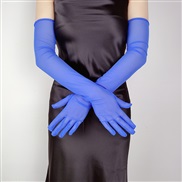 (55cm)( sapphire blue )sexy elegant lady super Thin long style black summer Sunscreen glove elasticity lace gauze eyes 