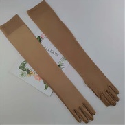 (55cm)( Brown)sexy elegant lady super Thin long style black summer Sunscreen glove elasticity lace gauze eyes glove