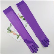 (55cm)(purple)sexy elegant lady super Thin long style black summer Sunscreen glove elasticity lace gauze eyes glove