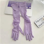 (55cm)( Lilac colour)sexy elegant lady super Thin long style black summer Sunscreen glove elasticity lace gauze eyes gl