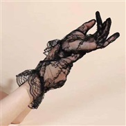 (Free Size 26*10cm20g)( black)bride glove retro lace short blue married ornament elegant brief woman glove