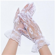 (Free Size 26*10cm20g)( white)bride glove retro lace short blue married ornament elegant brief woman glove